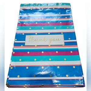Poly Mailers In Colorful Stripes "Thank You" 50 Count, 10" x 13"